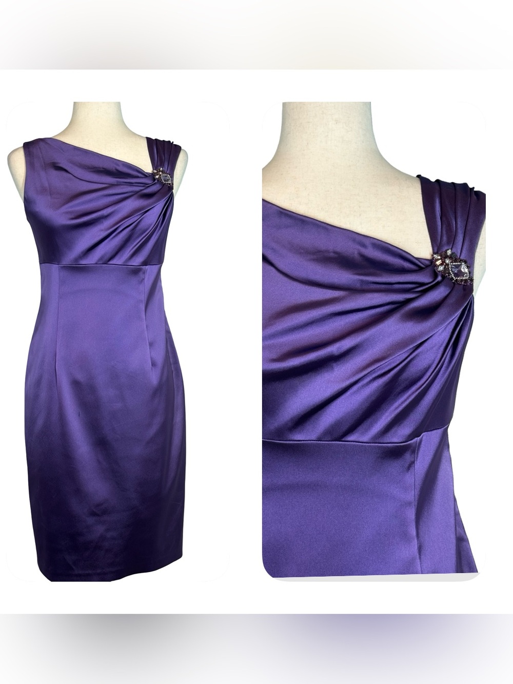 David Meister Jeweled Purple Evening Dress SZ 4?
